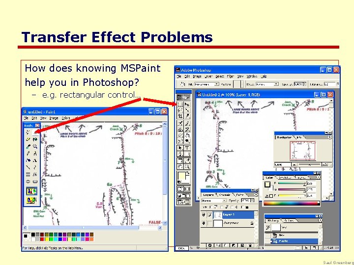 Transfer Effect Problems How does knowing MSPaint help you in Photoshop? – e. g.