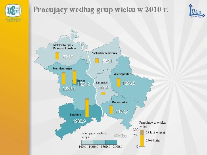 Pracujący według grup wieku w 2010 r. 