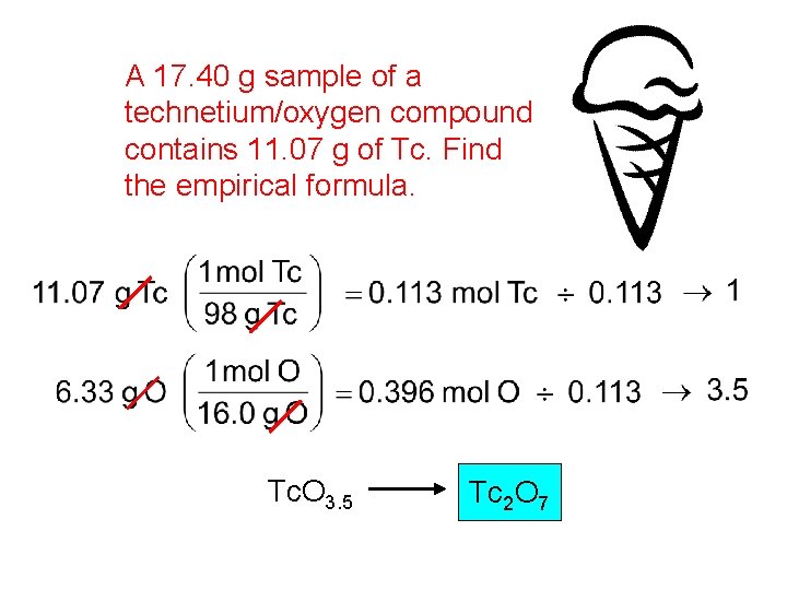 A 17. 40 g sample of a technetium/oxygen compound contains 11. 07 g of A 17. 40 g sample of a technetium/oxygen compound contains 11. 07 g of