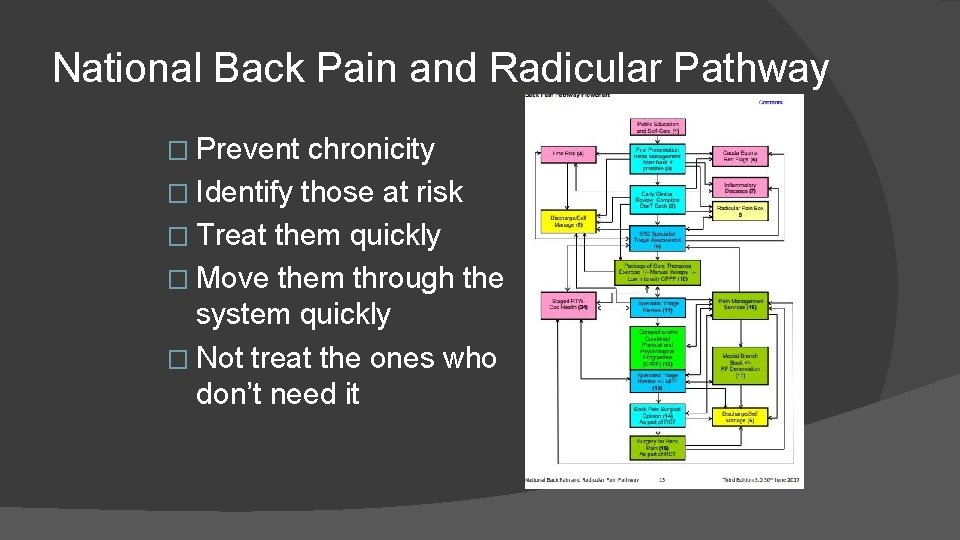 National Back Pain and Radicular Pathway � Prevent chronicity � Identify those at risk National Back Pain and Radicular Pathway � Prevent chronicity � Identify those at risk