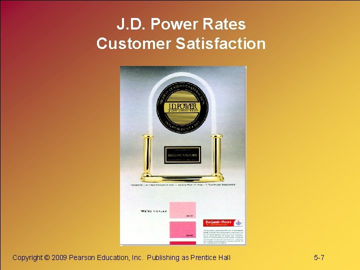 J. D. Power Rates Customer Satisfaction Copyright © 2009 Pearson Education, Inc. Publishing as