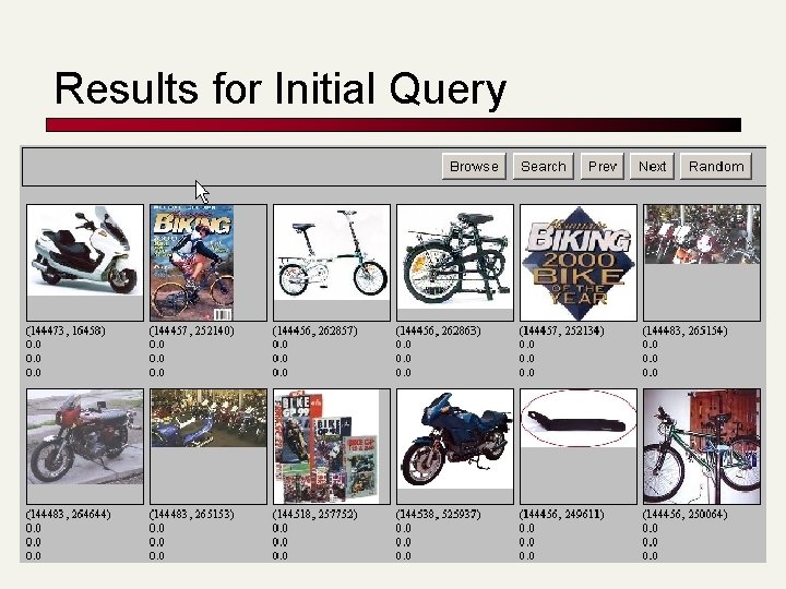 Results for Initial Query Results for Initial Query