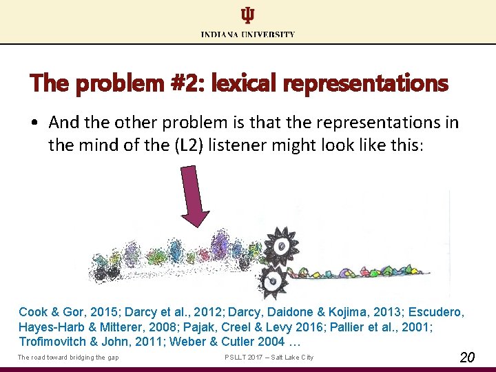 The problem #2: lexical representations • And the other problem is that the representations