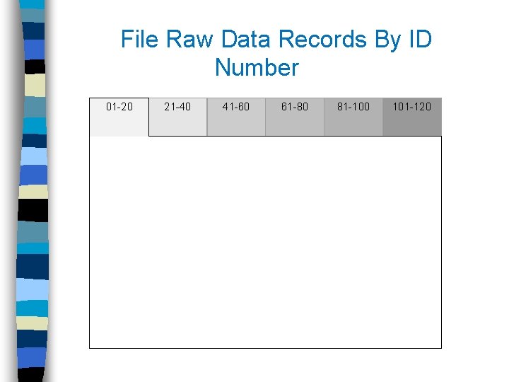  File Raw Data Records By ID Number 01 -20 21 -40 41 -60