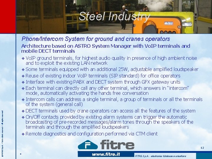 Steel Industry © FITRE S. p. A. – Tutti i diritti riservati – All Steel Industry © FITRE S. p. A. – Tutti i diritti riservati – All