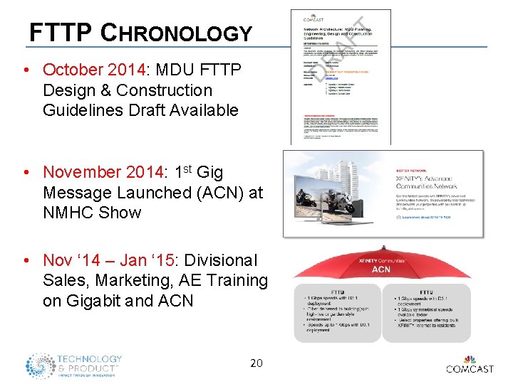 FTTP CHRONOLOGY • October 2014: MDU FTTP Design & Construction Guidelines Draft Available •