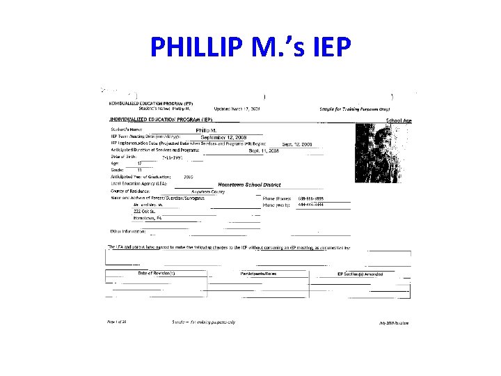 PHILLIP M. ’s IEP 