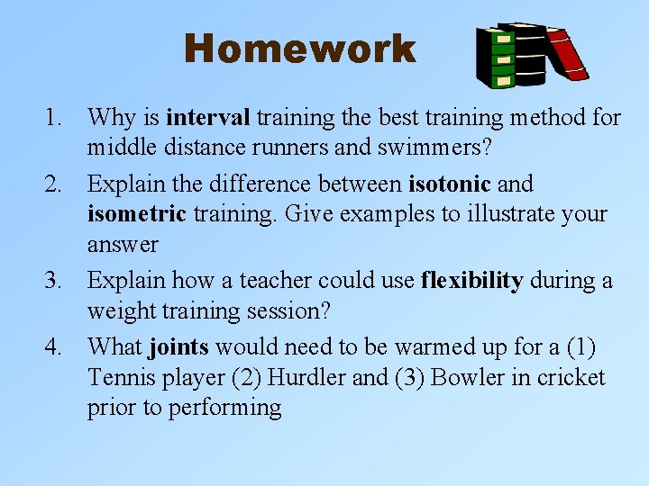 Homework 1. Why is interval training the best training method for middle distance runners Homework 1. Why is interval training the best training method for middle distance runners