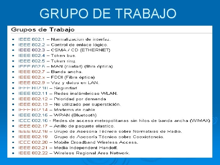 GRUPO DE TRABAJO 