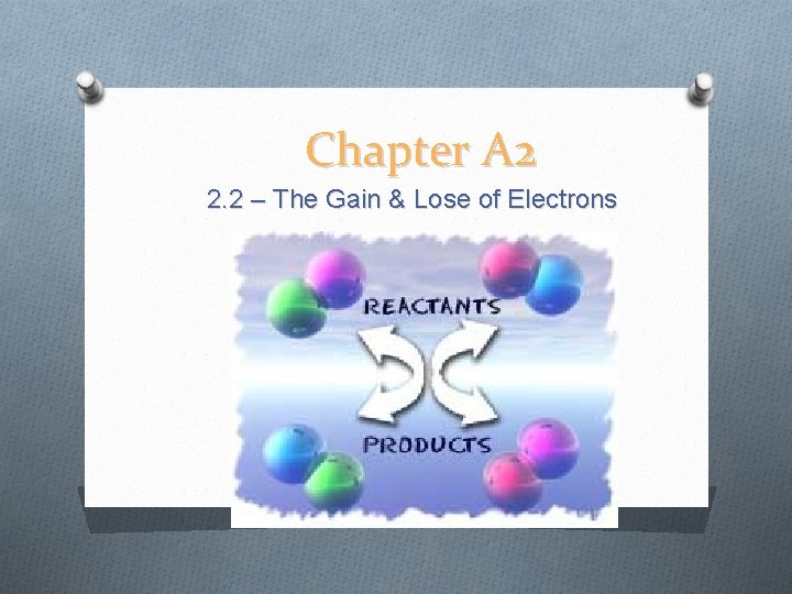 Chapter A 2 2. 2 – The Gain & Lose of Electrons 