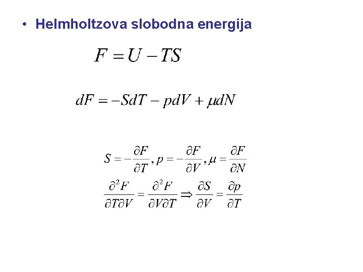  • Helmholtzova slobodna energija 