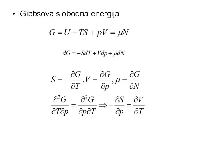  • Gibbsova slobodna energija 
