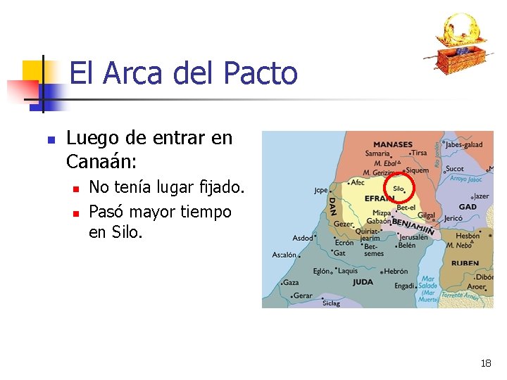 El Arca del Pacto n Luego de entrar en Canaán: n n No tenía
