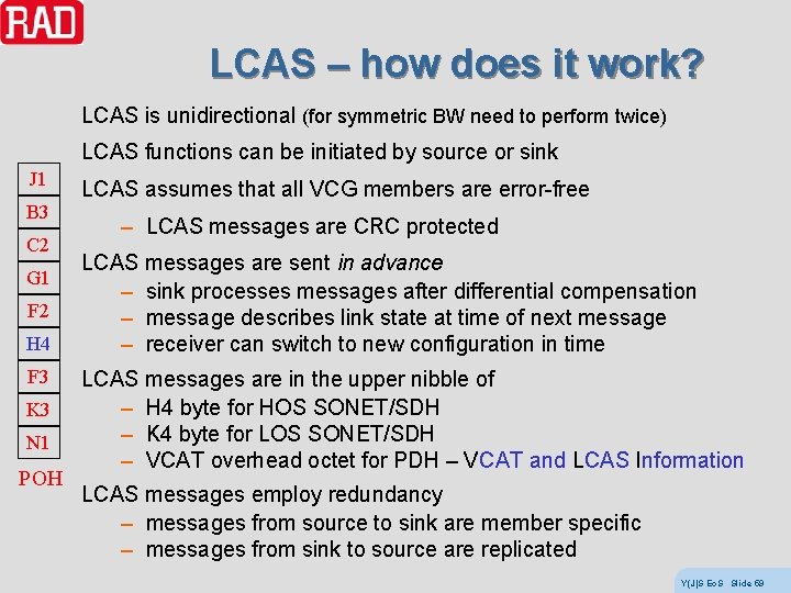LCAS – how does it work? LCAS is unidirectional (for symmetric BW need to