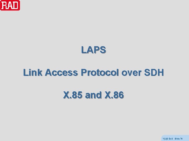 LAPS Link Access Protocol over SDH X. 85 and X. 86 Y(J)S Eo. S