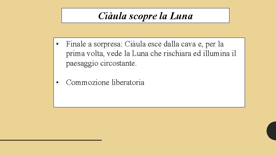 Ciàula scopre la Luna • Finale a sorpresa: Ciàula esce dalla cava e, per