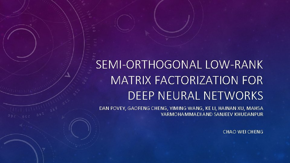 SEMIORTHOGONAL LOWRANK MATRIX FACTORIZATION FOR DEEP NEURAL NETWORKS