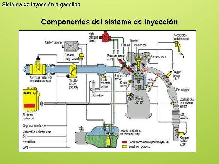 Sistema de inyección a gasolina Componentes del sistema de inyección 