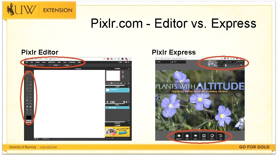 Pixlr. com - Editor vs. Express Pixlr Editor Pixlr Express 