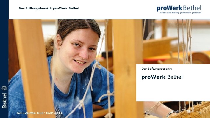 Der Stiftungsbereich pro. Werk Bethel Jahrestreffen Me. H/16. 05. 2019 1 