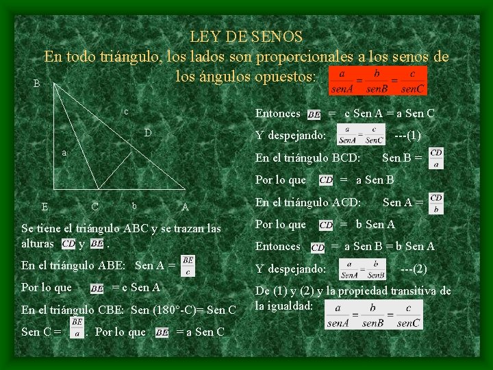 LEY DE SENOS Y COSENOS ACT J JAVIER
