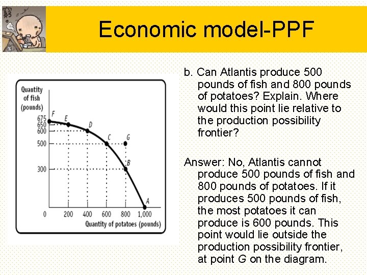 Economic model-PPF b. Can Atlantis produce 500 pounds of fish and 800 pounds of Economic model-PPF b. Can Atlantis produce 500 pounds of fish and 800 pounds of