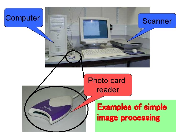 Computer Scanner Photo card reader Examples of simple image processing 