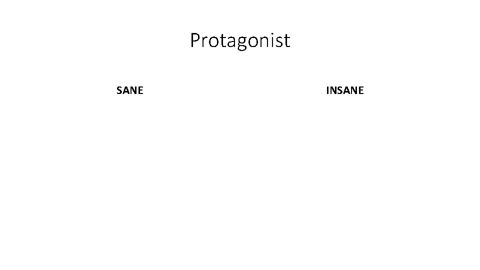 Protagonist SANE INSANE 