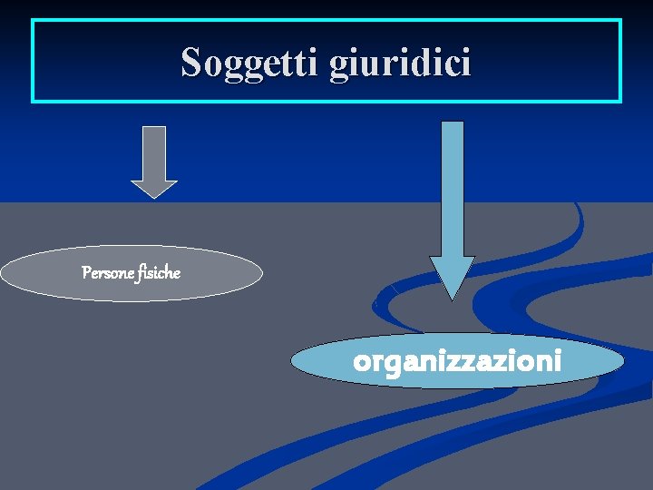 Soggetti giuridici Persone fisiche organizzazioni 