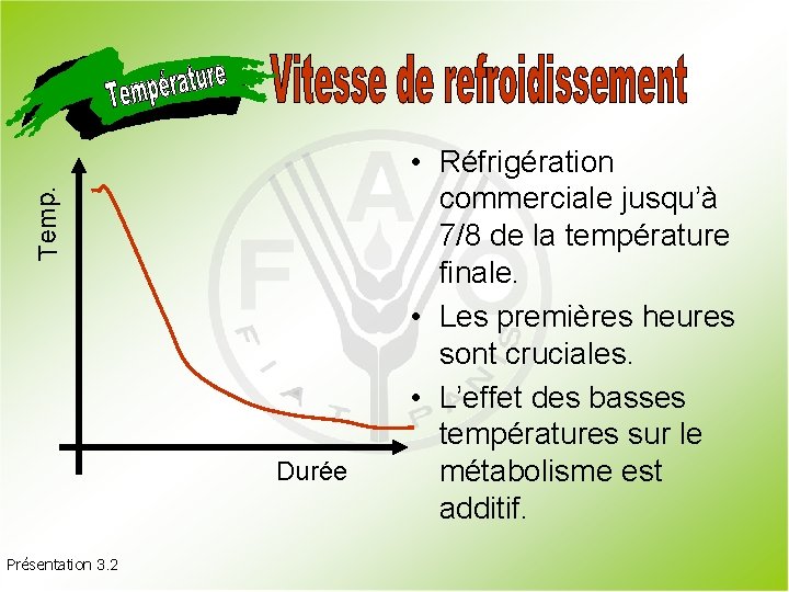 Temp. Durée Présentation 3. 2 • Réfrigération commerciale jusqu’à 7/8 de la température finale.