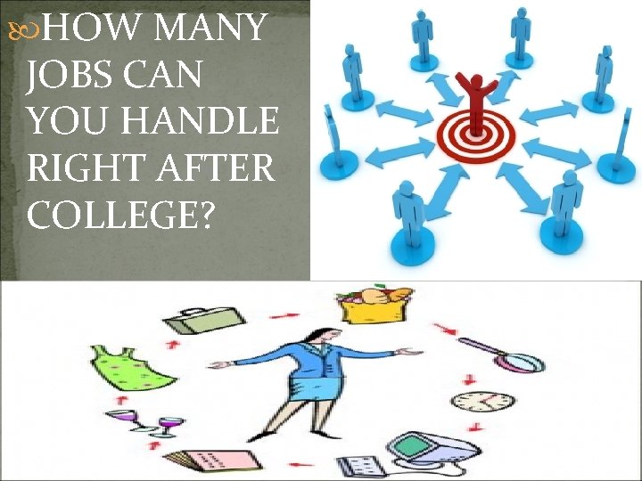  HOW MANY JOBS CAN YOU HANDLE RIGHT AFTER COLLEGE? 