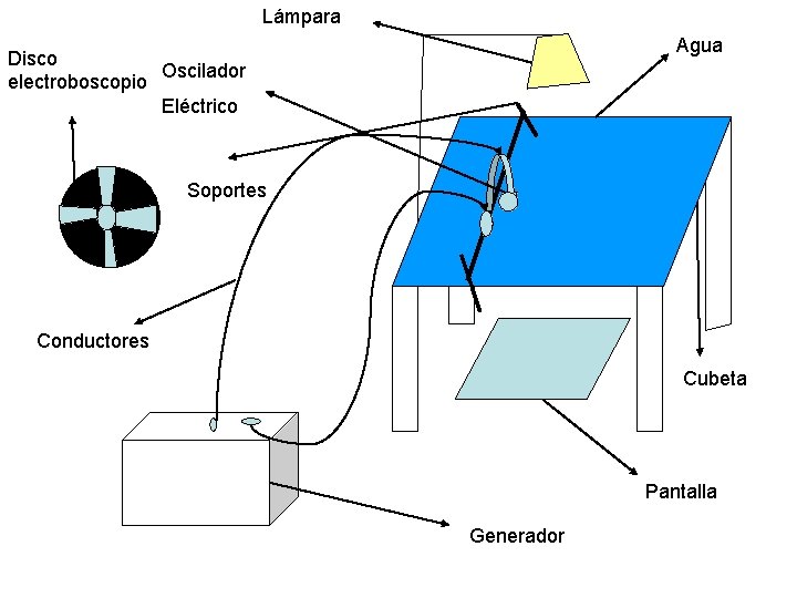 Lámpara Agua Disco Oscilador electroboscopio Eléctrico Soportes Conductores Cubeta Pantalla Generador 