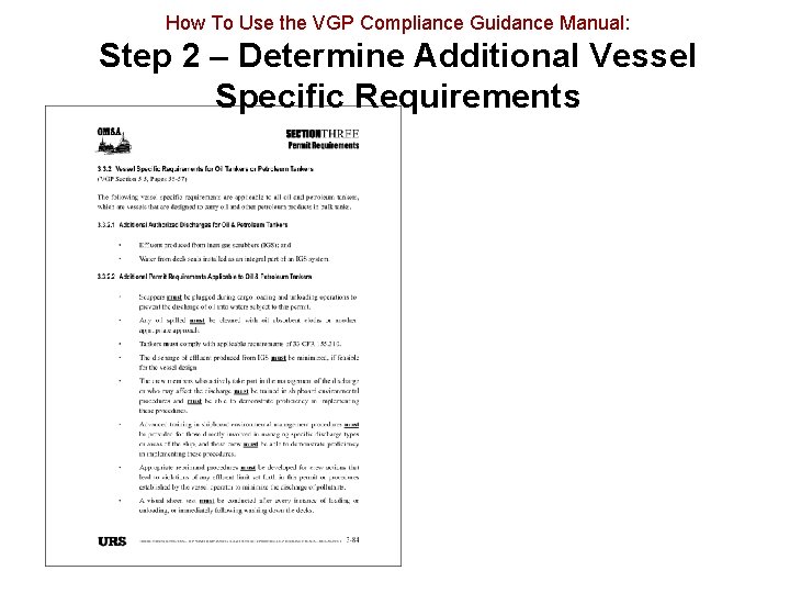 How To Use the VGP Compliance Guidance Manual: Step 2 – Determine Additional Vessel