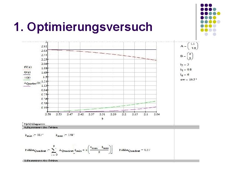 1. Optimierungsversuch 