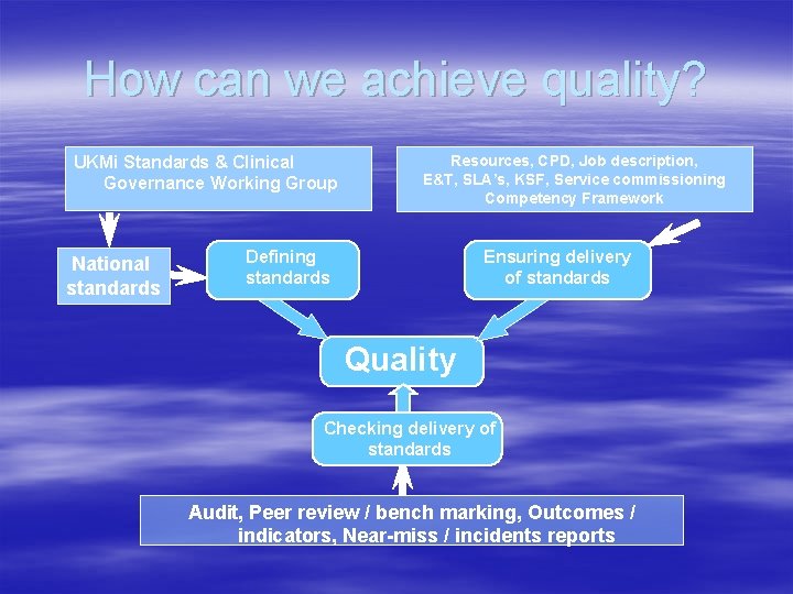 How can we achieve quality? UKMi Standards & Clinical Governance Working Group National standards