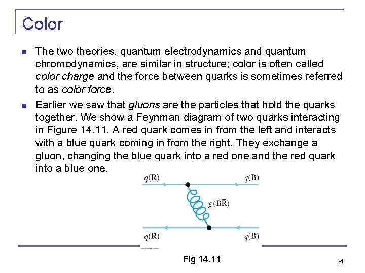 Color n n The two theories, quantum electrodynamics and quantum chromodynamics, are similar in