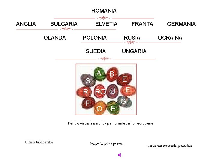 ROMANIA ANGLIA BULGARIA OLANDA ELVETIA FRANTA POLONIA RUSIA SUEDIA A GERMANIA UCRAINA UNGARIA B