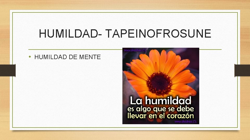 HUMILDAD- TAPEINOFROSUNE • HUMILDAD DE MENTE HUMILDAD- TAPEINOFROSUNE • HUMILDAD DE MENTE