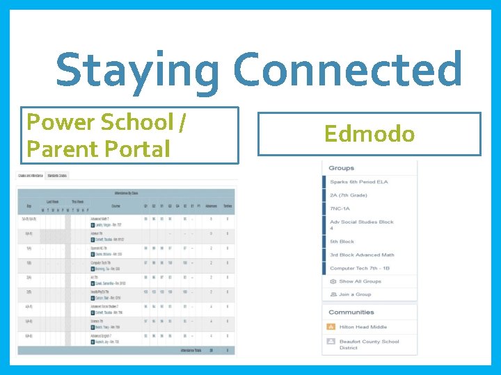 Staying Connected Power School / Parent Portal Edmodo Staying Connected Power School / Parent Portal Edmodo
