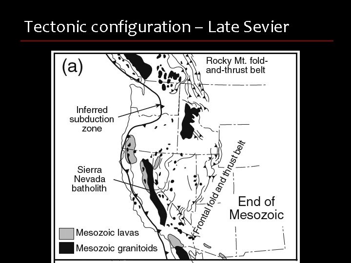 Tectonic configuration – Late Sevier 