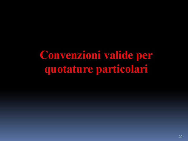 Convenzioni valide per quotature particolari 30 