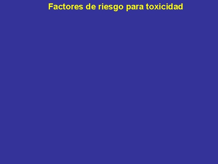 Factores de riesgo para toxicidad 