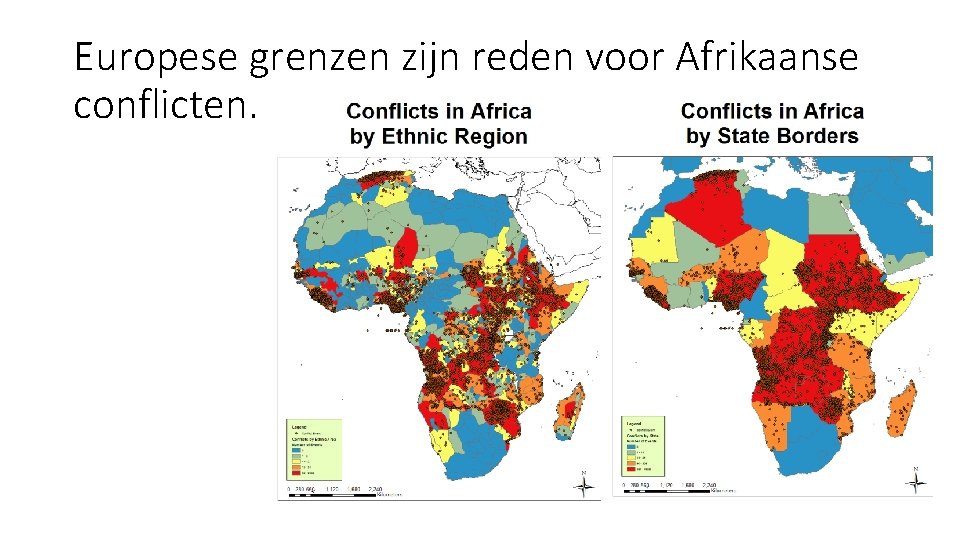 Europese grenzen zijn reden voor Afrikaanse conflicten. 