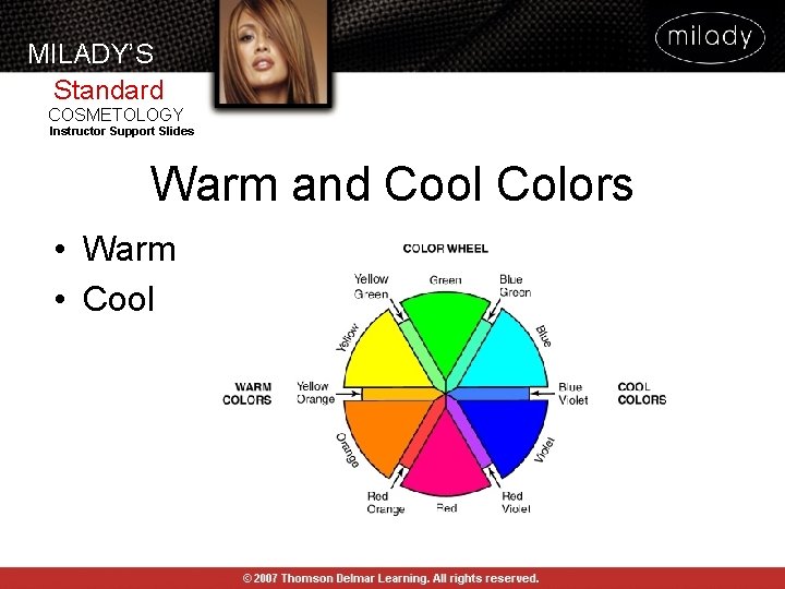 MILADY’S Standard COSMETOLOGY Instructor Support Slides Warm and Cool Colors • Warm • Cool MILADY’S Standard COSMETOLOGY Instructor Support Slides Warm and Cool Colors • Warm • Cool