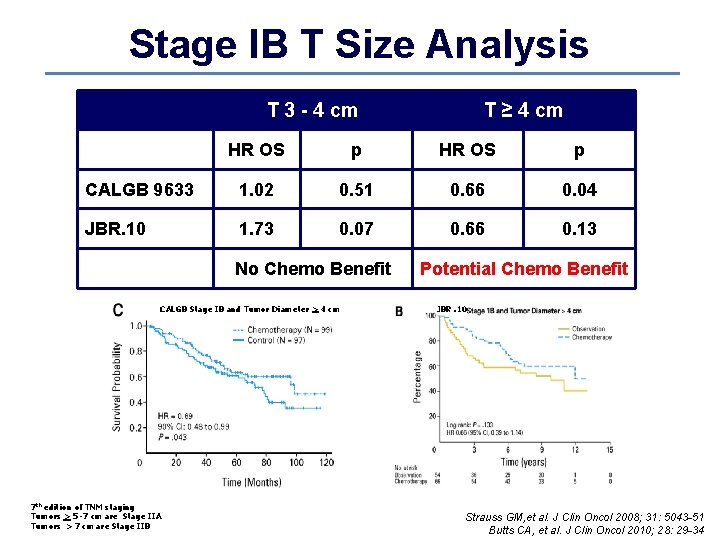 Stage IB T Size Analysis T 3 - 4 cm T ≥ 4 cm