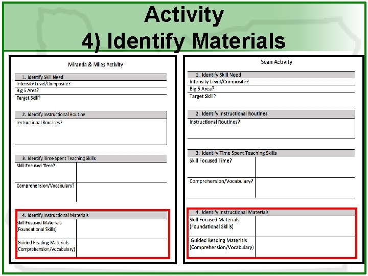 Activity 4) Identify Materials 