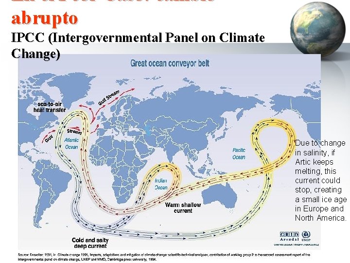 En el Peor Caso: cambio abrupto IPCC (Intergovernmental Panel on Climate Change) Due to