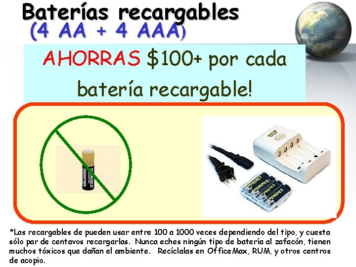 Baterías recargables (4 AA + 4 AAA) AHORRAS $100+ por cada batería recargable! *