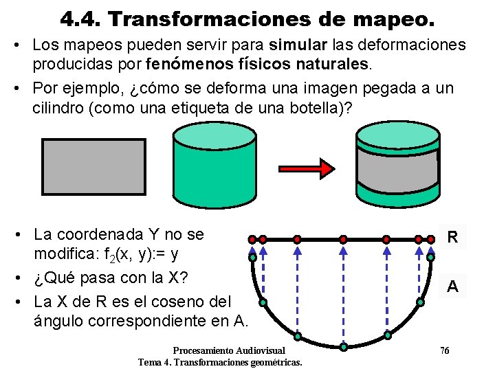 4. 4. Transformaciones de mapeo. • Los mapeos pueden servir para simular las deformaciones 4. 4. Transformaciones de mapeo. • Los mapeos pueden servir para simular las deformaciones