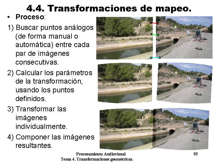 4. 4. Transformaciones de mapeo. • Proceso: 1) Buscar puntos análogos (de forma manual 4. 4. Transformaciones de mapeo. • Proceso: 1) Buscar puntos análogos (de forma manual